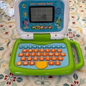 LeapFrog 2-in-1 LeapTop Touch Kids Learning Tablet Laptop Green Scout Violet